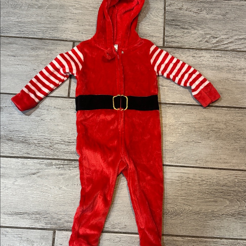 Red Santa Baby Onesie with Hood 2T